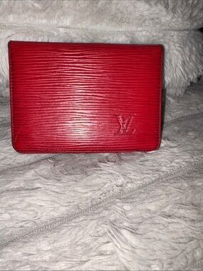 Louis Vuitton Red Epi Leather Card Case Wallet